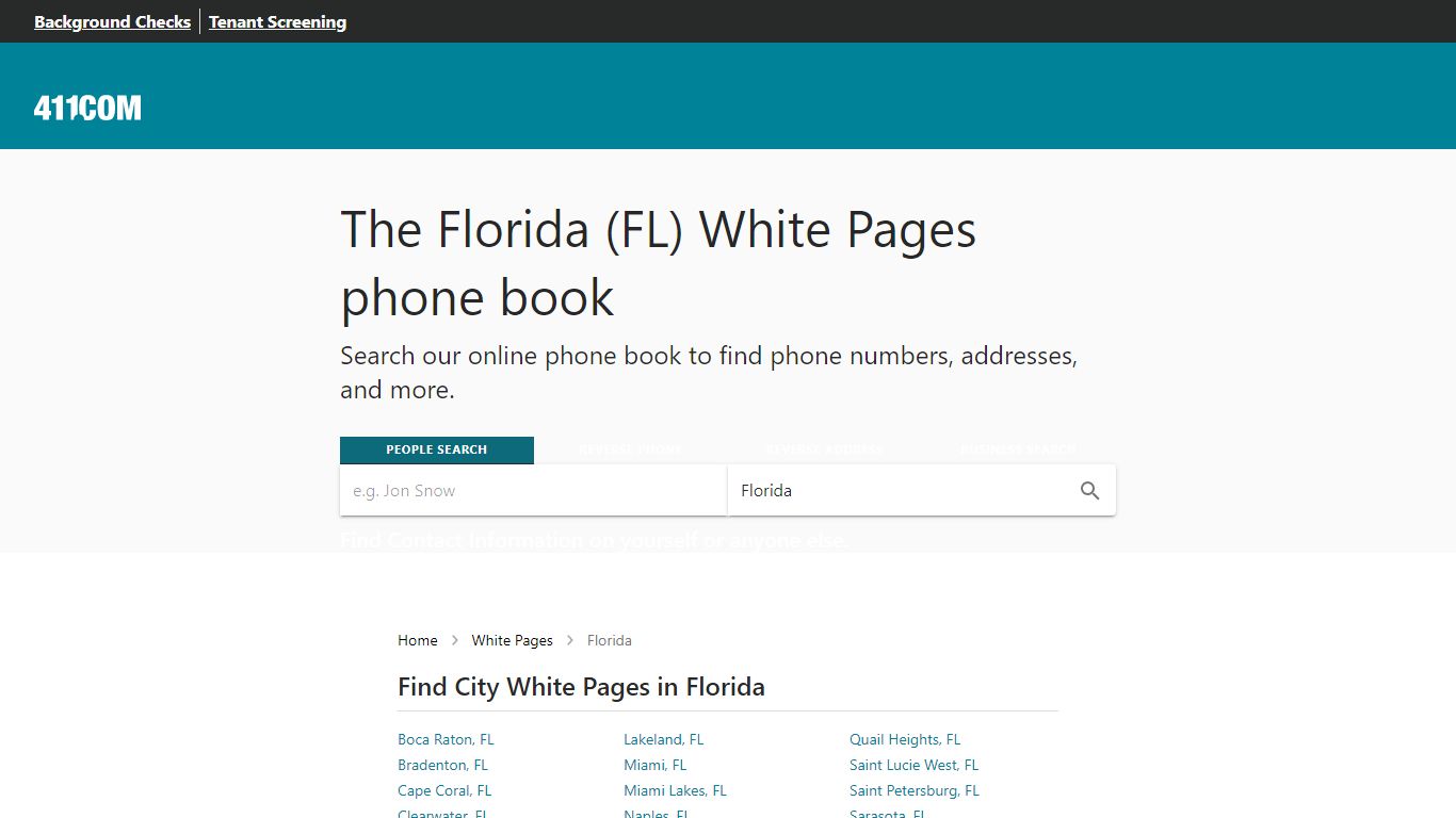 Florida White Pages - Phone Book & Directory | 411